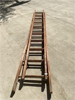 Solid Approx 20ft Wood Extension Ladder