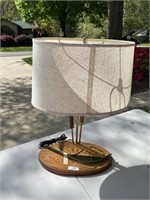 Solid Oak Cattails Lamp