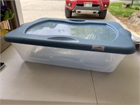 Clear Home Storage Tote w/Blue Lid