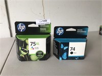 HP Sealed Ink Cartridges 75XL & 74 Black