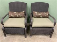 vinyl Wicker patio chairs (pair)