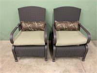 vinyl Wicker  patio chairs (pair)