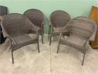 vinyl Wicker chairs (set of 4)