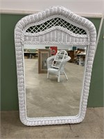 white Wicker mirror