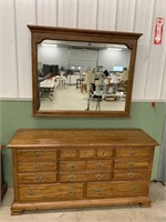 Thomasville dresser (64" wide) & matching mirror