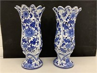 pair of 16 inch ceramic vases