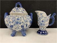 Ceramic pitcher and soup tureen