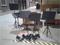 5 Extendable Metal Music Stands W/Clip Lights