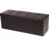 FOLDABLE OTTOMAN BLACK PERFECT STORAGE BENCH