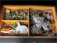 Small Tray of Pins, Tokens, etc...