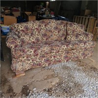 Overstuffed Floral Couch