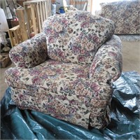 Overstuffed Floral Chair