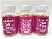 New (3) Oso Yummy 100 Sambucus Elderberry Gummies
