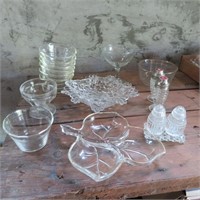 Glass Serving Dishes, Small Bowls, Salt/Pepper