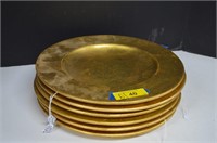 Six Gold Colored Charger Plates Made in Italy