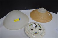 Two Vintage Ceiling Light Diffusers & Vintage