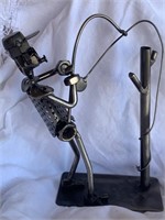 Steampunk Style Fisherman Metal Figurine