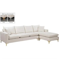 Meridian Sectional Sofa, Cream No Chaise