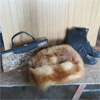 Fox Stole, Felt Boots & Vintage Purse