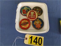 5 Tin Car Badges