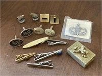 Collection of Tie Tacs, Tie Clips, Match Holder m