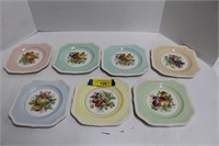 Seven Johnson Bros. Square Fruit Plates