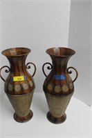 Pair of Metal Vases.