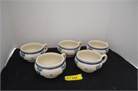 Five Vintage Pfaltzgraff Blueberry Soup Mugs