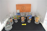 Collectible Pint Glasses & Two Steins & Dallas Tx