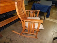 Unusual Curved Back Rocking Chair