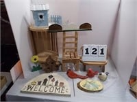 2 Doll Chairs, Birds, Signs, Wooden items