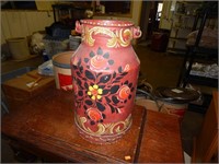 Tole Painted Milk Can - Gorgeous 19"
