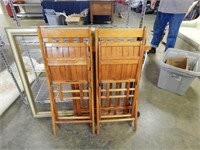Pair of Folding wood Chairs