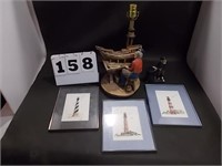 3 Lighthouse Needle Point and Sailor Lamp