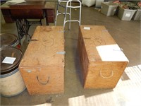 2 wood storage trunks 36" wide