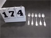 5 F. Williams Silver Spoons