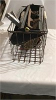 Metal basket caulking gun tool tray baskets