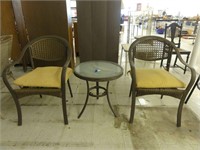 3 piece patio set - 2 chairs, table 21" diameter