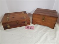 pair of wooden boxes