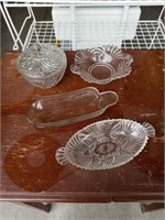 CLEAR CUT GLASS ITEMS