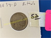 1934-D Buffalo nickel