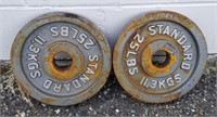 (2) 25 lbs Standard Barbell Weight Plates