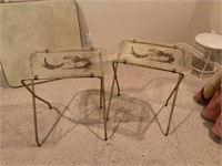 Two Vintage Folding Tray Tables
