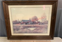 FRAMED WALL PICTURE-BARN & SHED SCENE