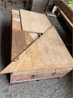 Stack of misc size plywood & particle board