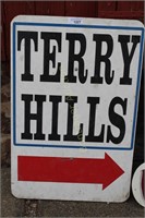 WOODEN TERRY HILLS SIGN