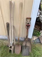 Shovels, hole dig, axes