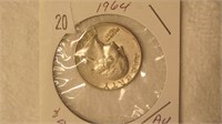 1964 Washington Silver Quarter - AU