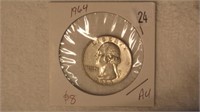 1964 Washington Silver Quarter - AU