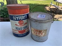 Seyfert potato chip tin, Parrot lard tin